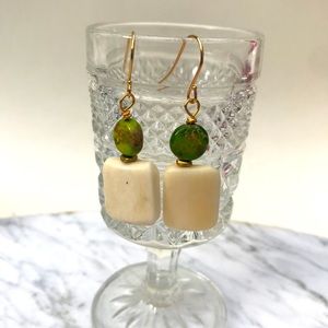 NWOT Turquoise and Bone Earrings